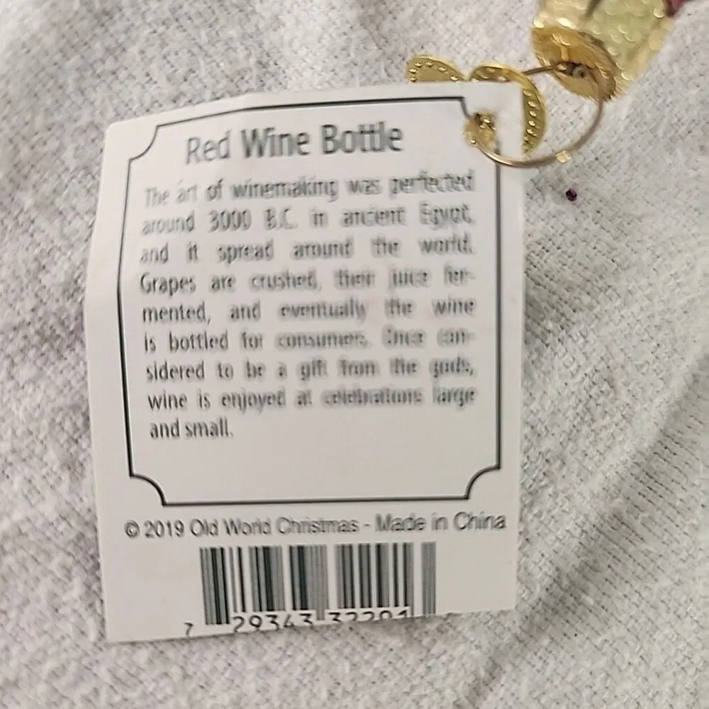 Old World Christmas Red Wine Bottle Glass Ornament Vino 6